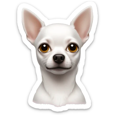 generate a white chihuahua with mohawk  sticker