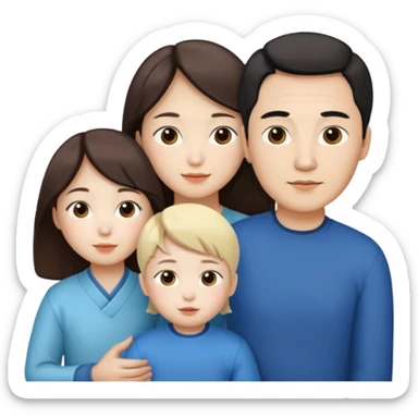 Family korean male x russian female + kid sticker