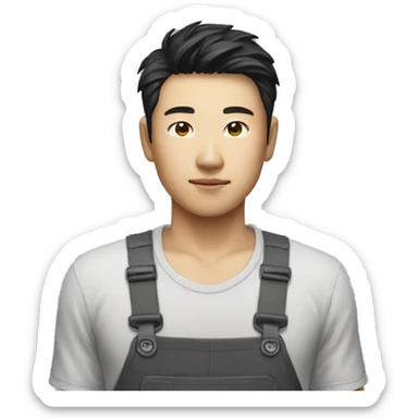 hardwork asian sticker