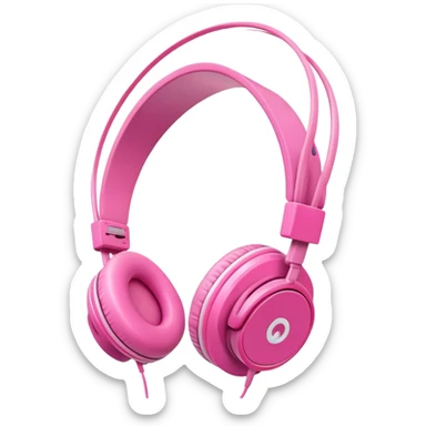 Pink headphones sticker