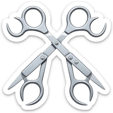 Two pairs of scissor hands interlocking  sticker