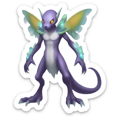 cute cool edgy ethereal magical alien Digimon-Fakemon-animal full body sticker