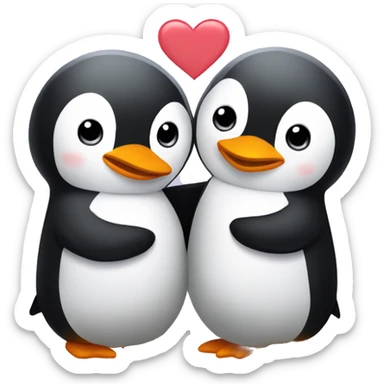 Cute Penguins in love sticker