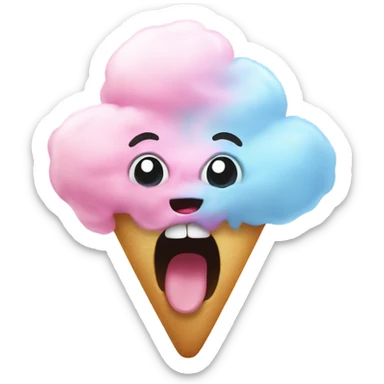 Cotton candy screaming sticker