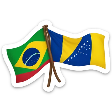 Brazil national flag + Ecuador national flag  sticker