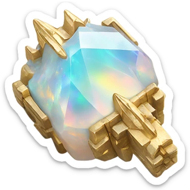 opal crystal gemstone castle gold accent sticker