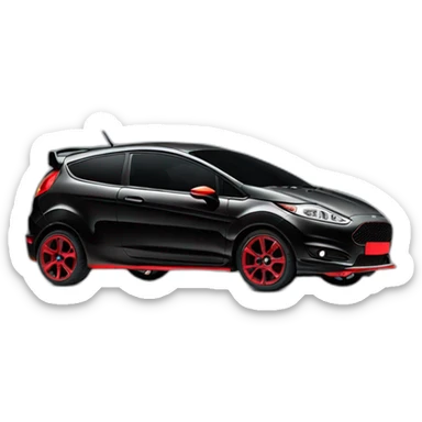 black MK7 Ford Fiesta with red details sticker