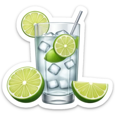 gin tonic emoji. with gin bottle next to it  sticker