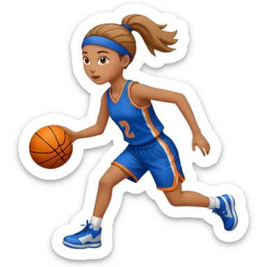 basketball playing girl sticker