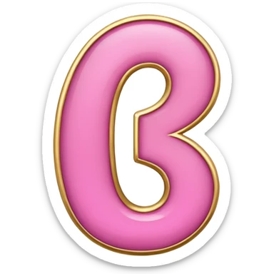 number four in pink and golden  sticker