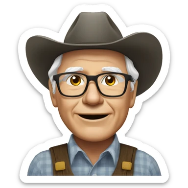 Warren Buffet as a farmer sticker