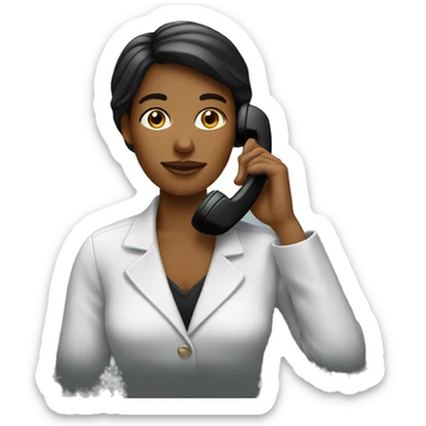 femme noir au téléphone sticker