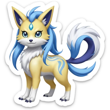 Garurumon-Meloetta-Renamon-fusion-hybrid-creature (full body) sticker