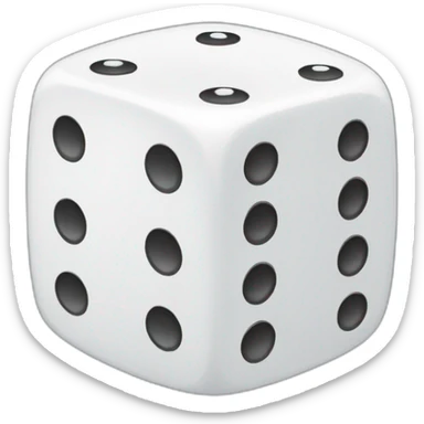 white dice with equal dots sticker