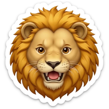 fearless emoji, roaring lion face, strong and brave sticker