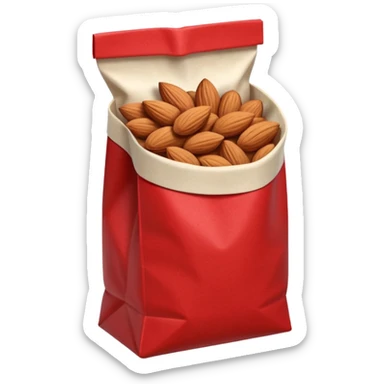 roasted almonds in red and white paperbag sticker