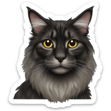 Black mainecoon sticker