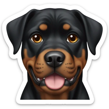 Black Rottweiler pitbull mix with small brown eyebrows sticker