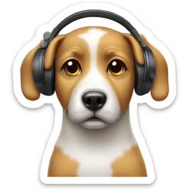 dog with Headphones sticker