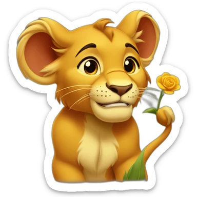 Simba Disney avec une fleur sticker