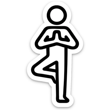 icon on the theme of yoga towel classes. image of a person in asana pose sticker