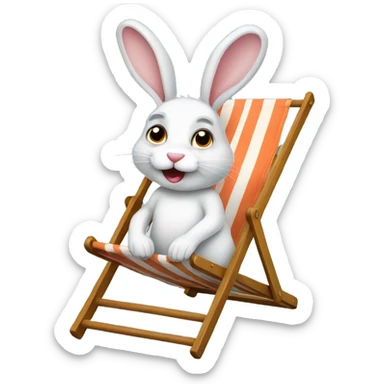 rabbit sitting deckchair sticker