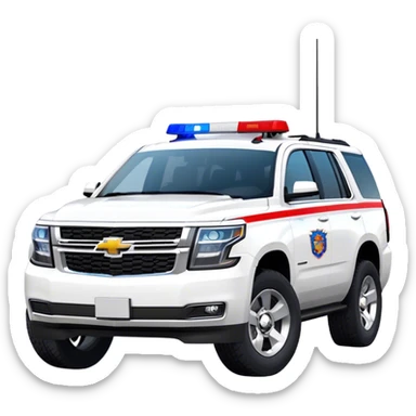 Emergency Response SUV - Chevrolet Tahoe (Model Year: 2021) (Iconic colour: White with red/blue sirens) sticker