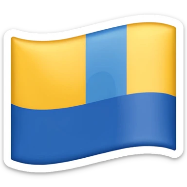 A flag with 3 colors bleu on top white in midlle and yellow down sticker