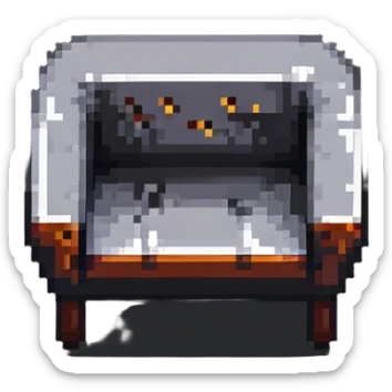 simple furniture design in pixel art style sticker