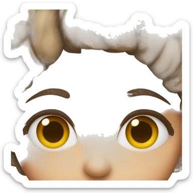 Girl with brown hair hazel eyes sticker