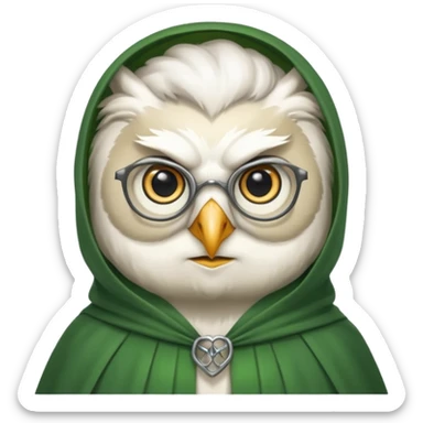 white owl professor in green cloak university sticker