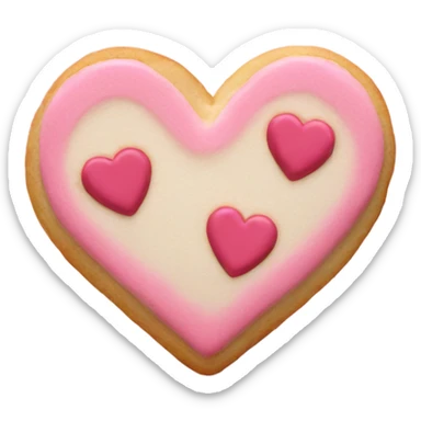 Pink heart sugar cookie sticker