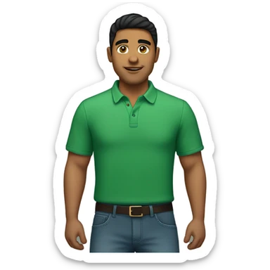 Hispanic Man in His 20s wearing a green shirt  sticker