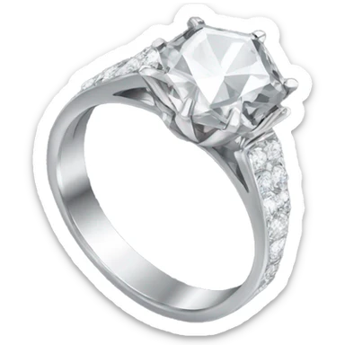 Diamond silver ring sticker