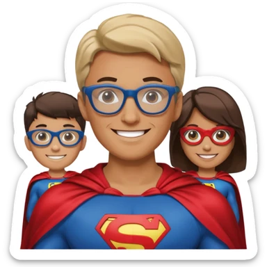 My github user name is superhero dev, realistic one adult in noman family sticker