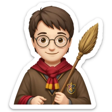 Harry potter flying on a broomstick sticker