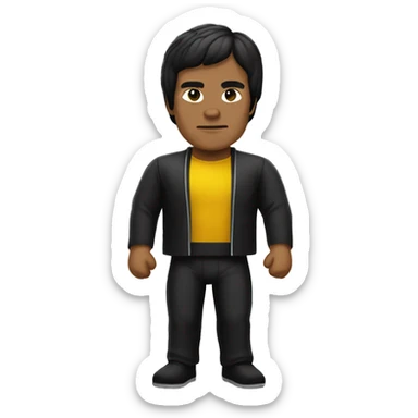 Bruce Lee emoji traj amarillo  sticker