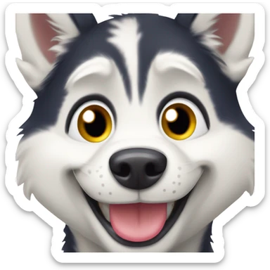 husky dog ​​smile sticker