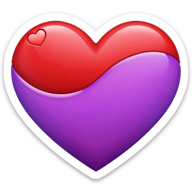 heart emoji with red and purple colors combined sticker