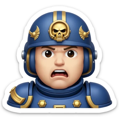 curious space marine wit open mouth sticker