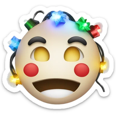 christmas lights around happy face sticker