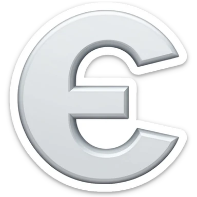 A white letter C with black background and white line crossing the C  sticker