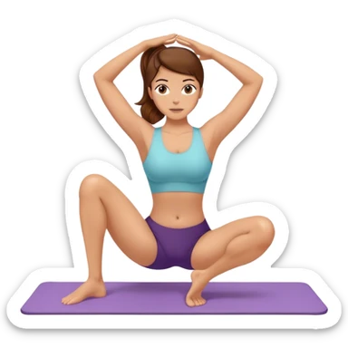 Reformer with shoulder pads Pilates brown hair  sticker