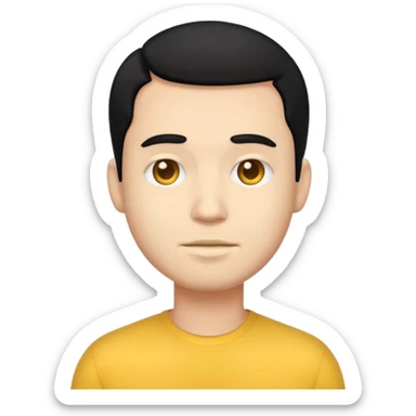 emoji man light skin and black hair, CUERPO COMPLETO, SOLO EL EMOJI SIN NINGUNA EXPRECION sticker