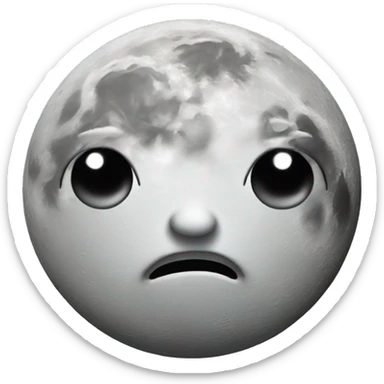 moon staring blankly  sticker