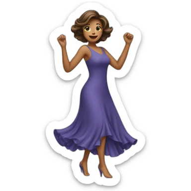 a woman wearing a dress dancing sticker