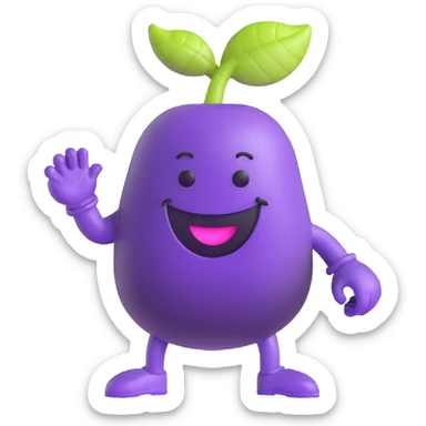 purple grape koolaid man character sticker