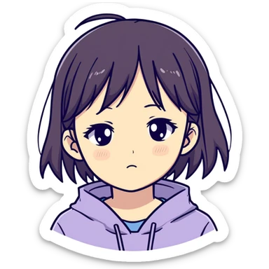 Sadness and depression cute anime girl sticker
