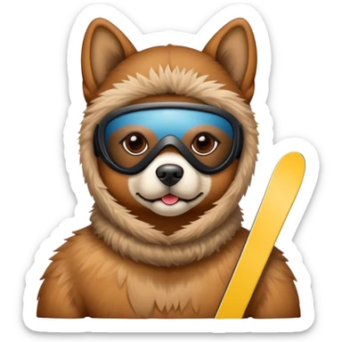 Dog wearing a ski mask sticker