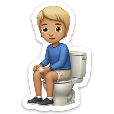 Pooping on a toilet sticker